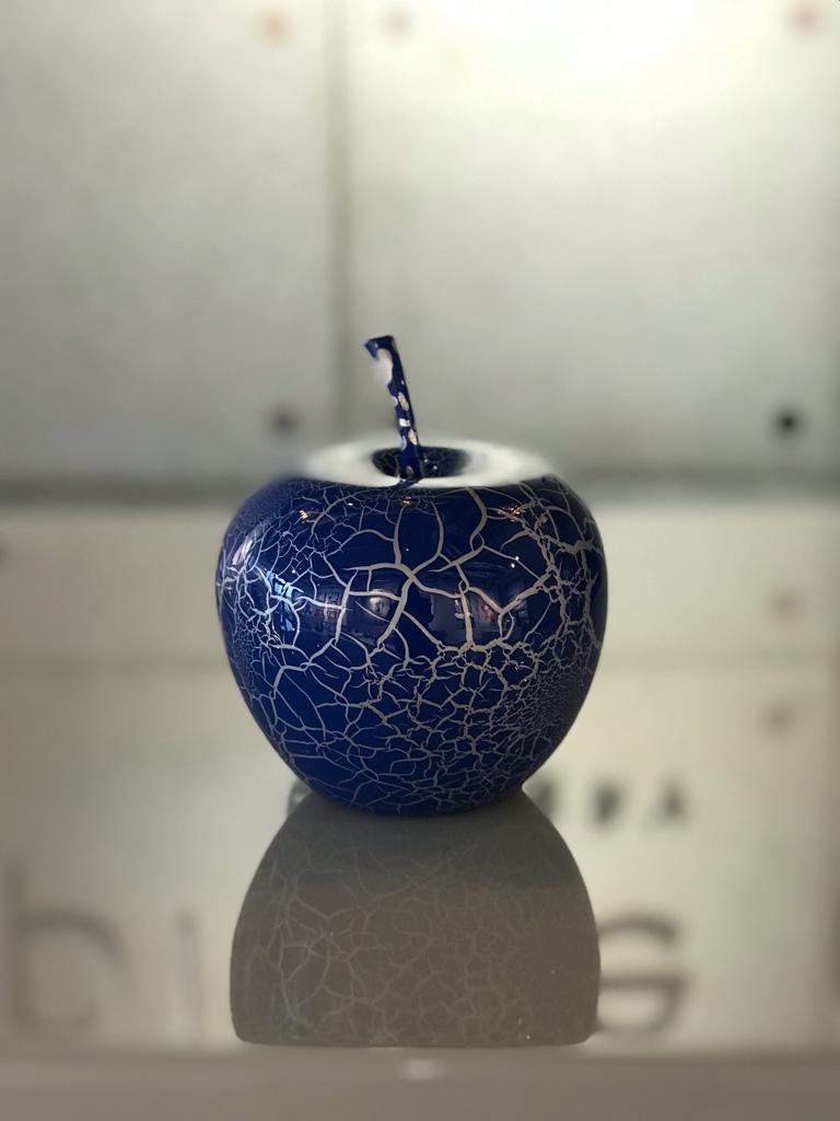 Dark Blue Cracked Apple